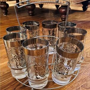 MCM Kimiko Barware Set, missing ice bucket, EUC